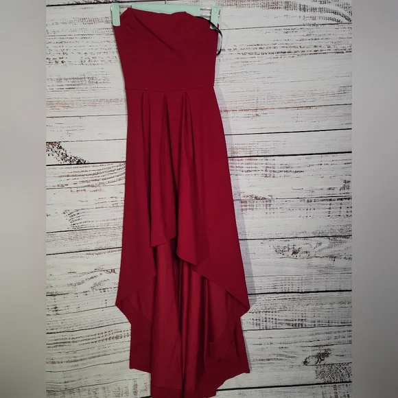 Speachless S0 NWTs high low red strapless dress - Picture 3 of 6